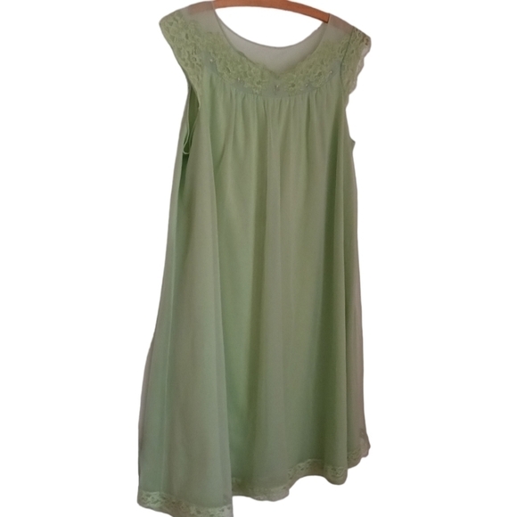Vintage ShadowLine Lime Green Midi Nightgown - Picture 8 of 12